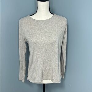 J. Jill Women’s Beige Pima Crew Neck Long Sleeve Tee Top Sz XS